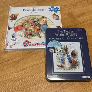 NIP Peter Rabbit Puzzle Book and Magnetic Tin Play Set